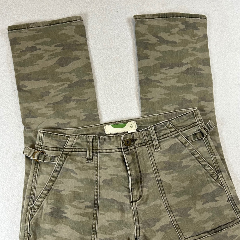 Anthropologie Pants Womens Size 26 Camo Mid-Rise Utility Cropped Straight‎ Leg